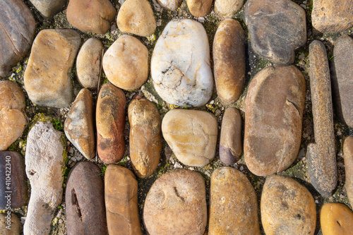 Close-up of a exterior boulder pavement