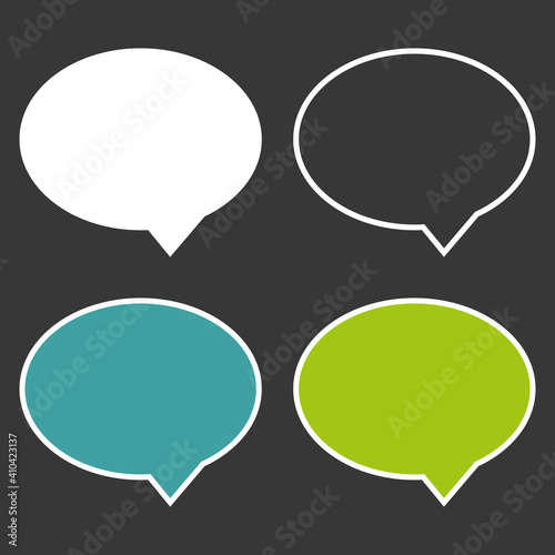 4 Colorful and Transparent Speech Bubbles. Vector Set.