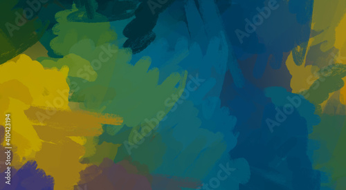 Brushed Painted Abstract Background. Brush stroked painting. Artistic vibrant and colorful wallpaper.