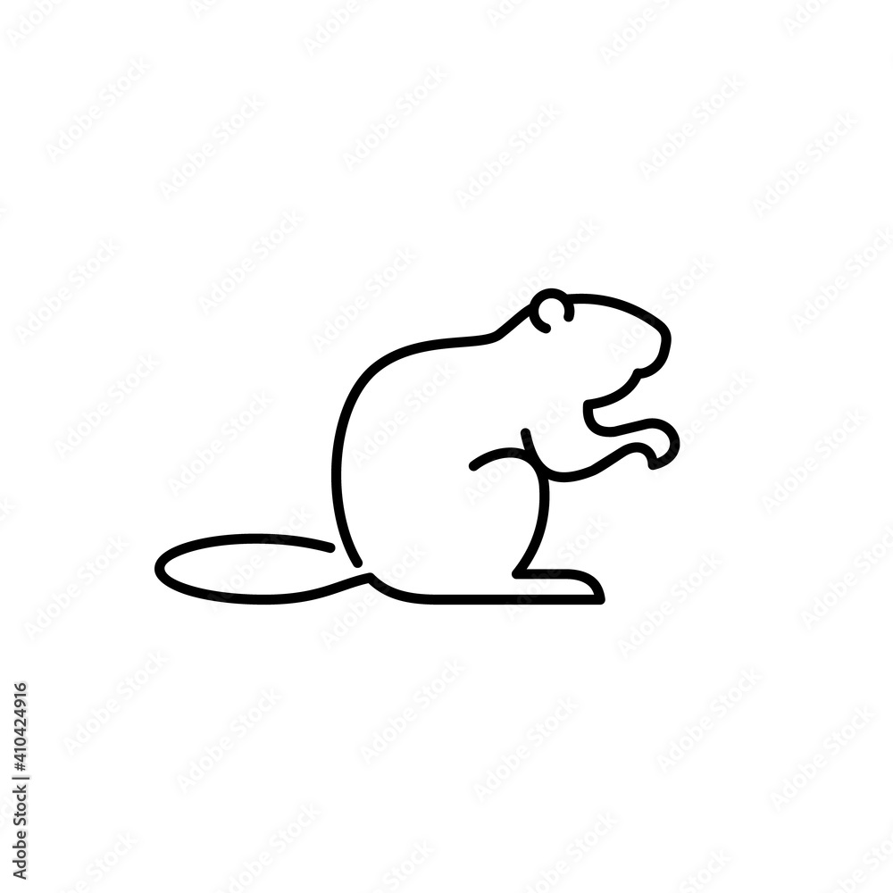 Beaver vector icon. Wildlife illustration. Wild animal sign. Beaver vector icon. Wildlife illustration. Wild animal sign.