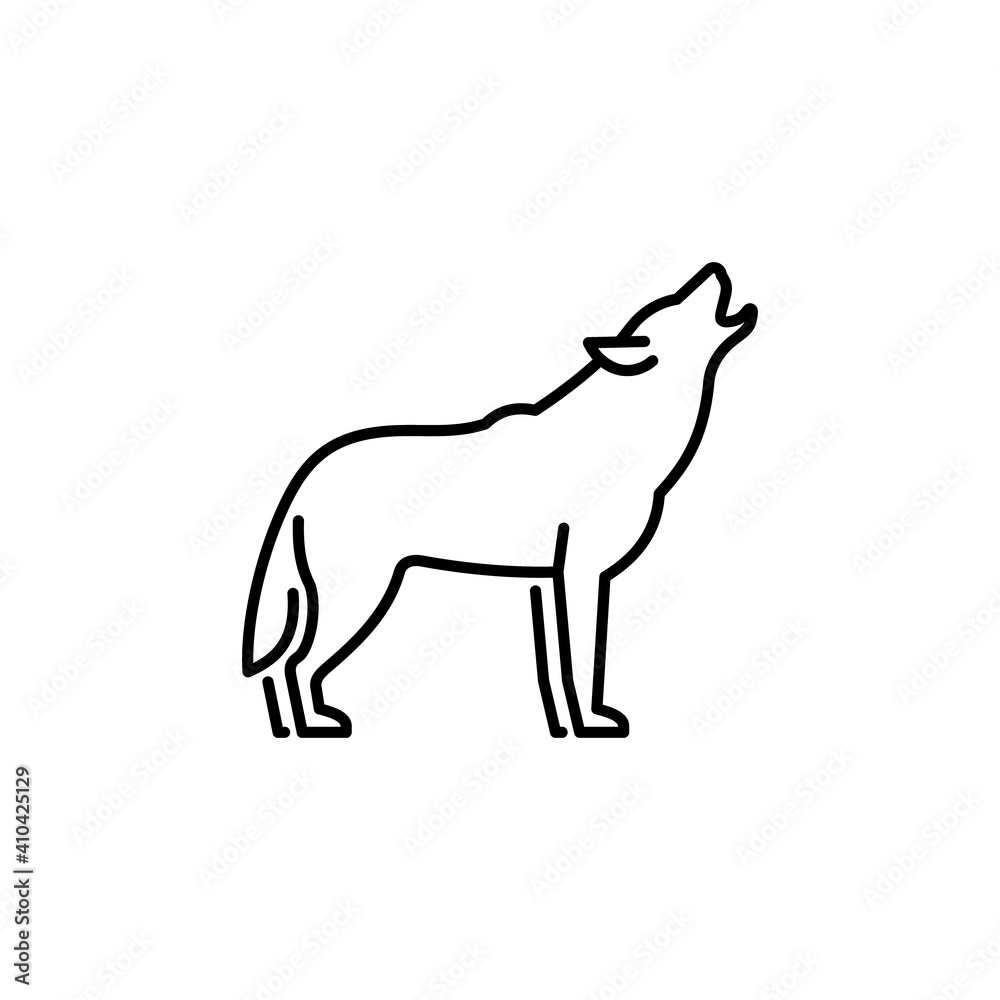 Wolf vector icon. Wildlife illustration. Wild animal sign.