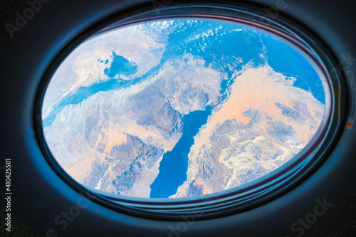Planet Earth's Crust Framed in the ISS. Digital Enhancement. Elements of this image furnished by NASA © TOimages