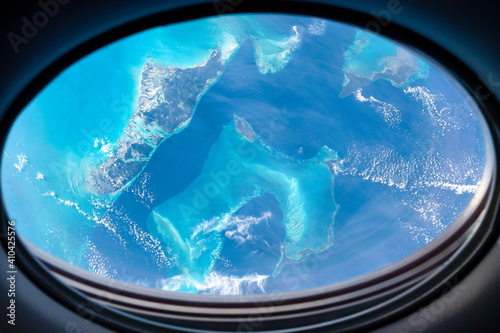 Planet Earth's Crust Framed in the ISS. Digital Enhancement. Elements of this image furnished by NASA