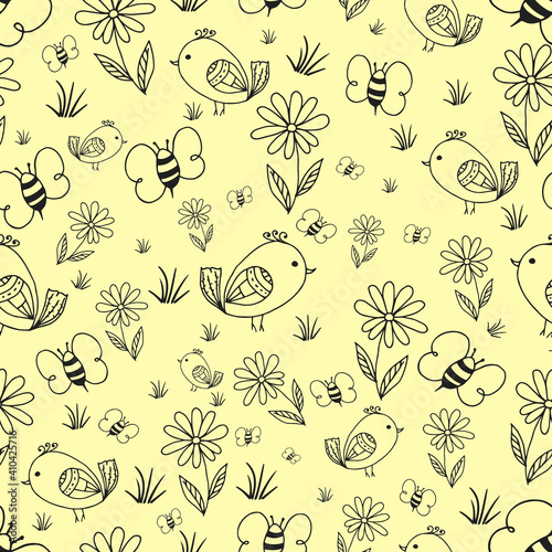 Seamless pattern with flowers