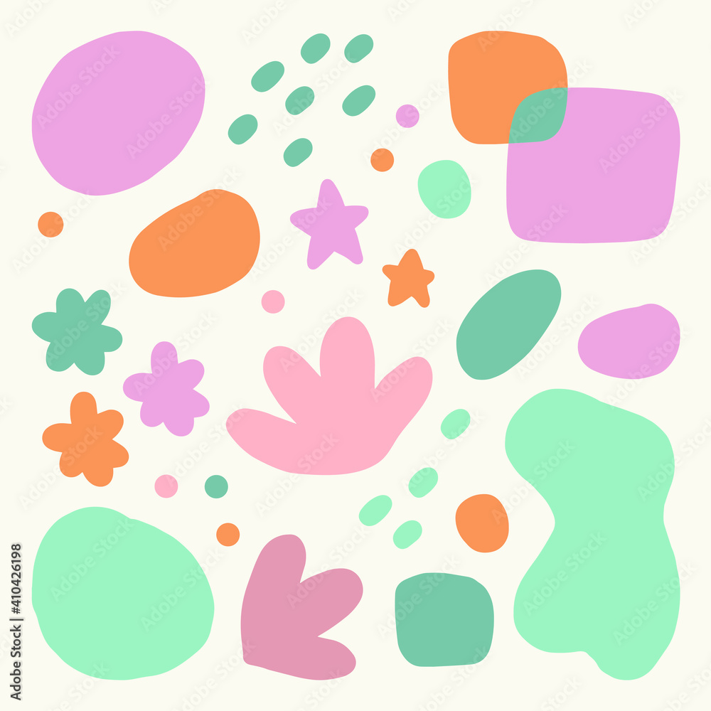 Hand drawn various shapes and doodle objects. Abstract contemporary modern trendy vector illustration. Hand drawn various shapes and doodle objects. Abstract contemporary modern trendy vector illustration.