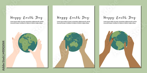 Happy Earth Day, Earth Hour, environment safety celebration. Vector flat cartoon illustration. Perfect for card, poster, flyer, banner design