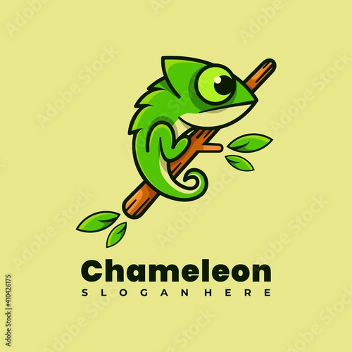 Chameleon mascot logo design vector illustration