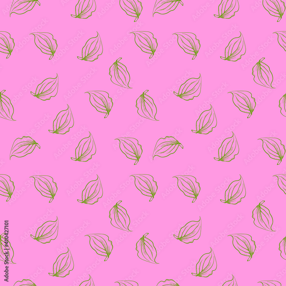 seamless pattern with pink flowers leaves foliage springtime seamless pattern with pink flowers leaves foliage springtime