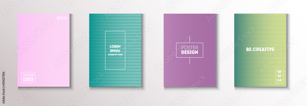 Wavy Minimal Cover Vector Set. Modern Flyer Paper Design. Cool Wavy Minimal Cover Vector Set. Modern Flyer Paper Design. Cool