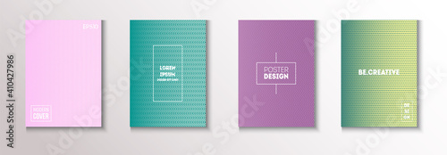 Wavy Minimal Cover Vector Set. Modern Flyer Paper Design. Cool