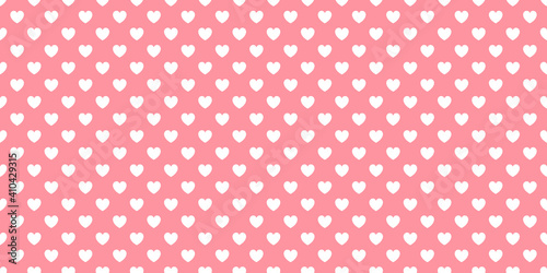 White heart pattern abstract design on sweet pink pastel background color.