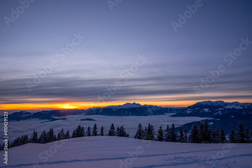 winter sunset in the mountains © Ivan