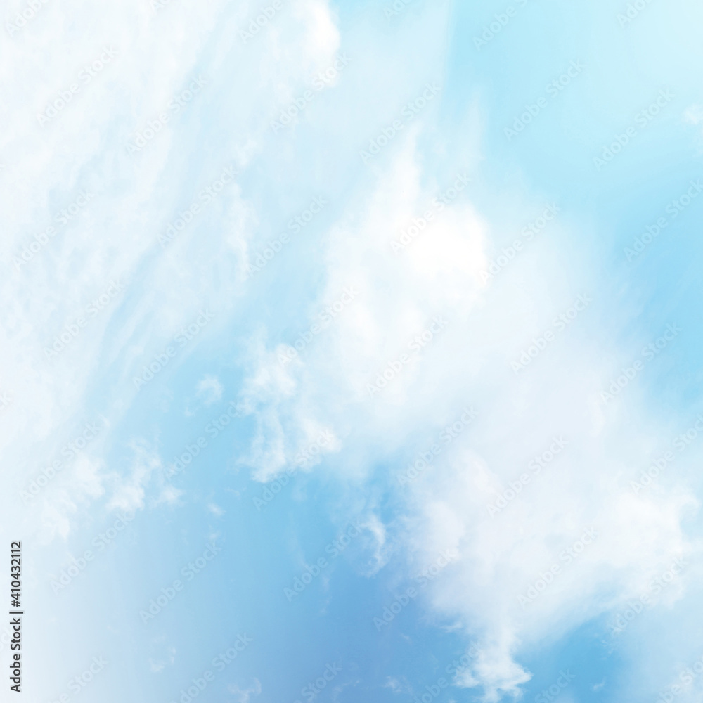Fototapeta premium Blue sky with white cloud. The summer heaven is colorful clearing day Good weather and beautiful nature in the morning.