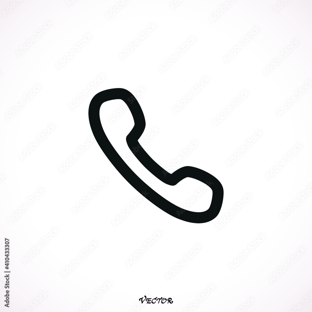 Phone line icon in trendy flat style isolated on white background. Telephone symbol. Vector illustration.