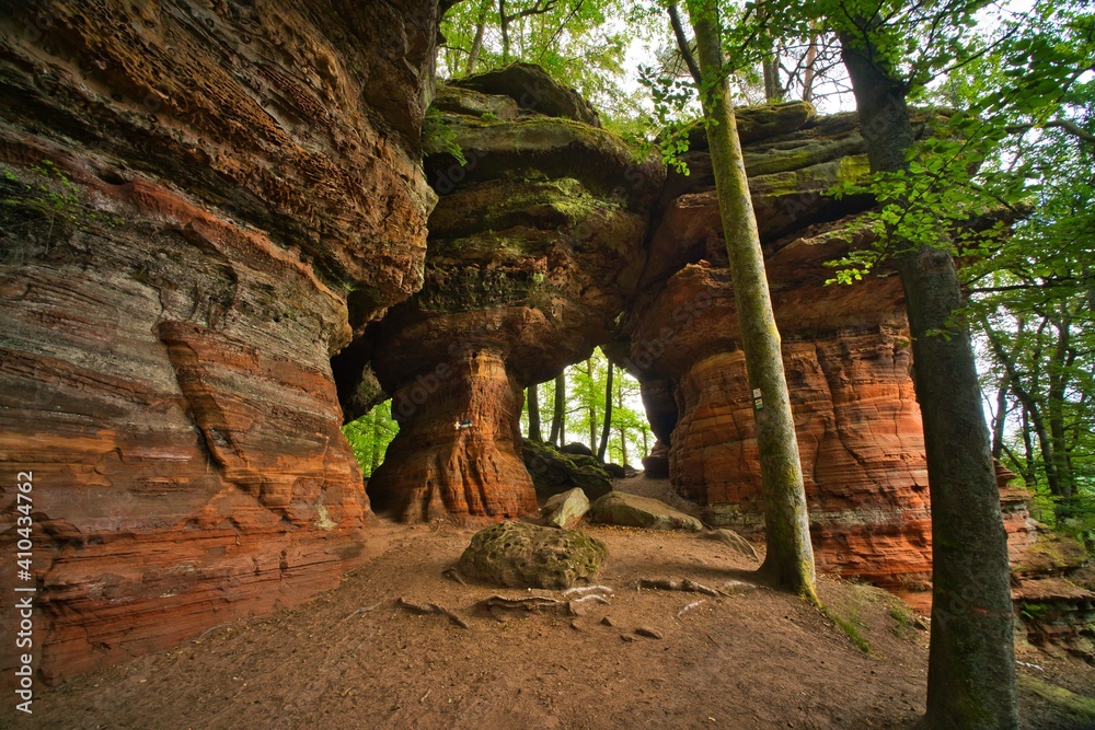 Obraz premium Altschlossfelsen bei Eppenbrunn, Rheinland-Pfalz