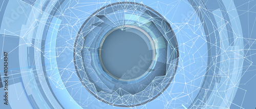 Quantum processing. Deep learning artificial intelligence. Future new technology  for business or science presentation