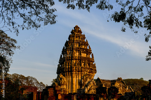 Beautiful photo of thai phimai angkor era temple ruin taken in thailand photo