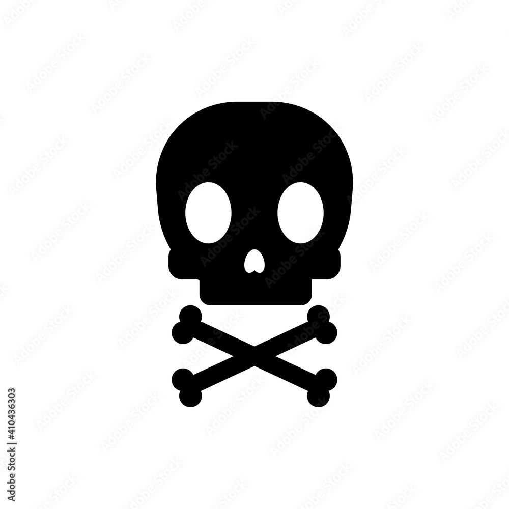 Skull and Crossbones Icon isolated on white background Skull and Crossbones Icon isolated on white background