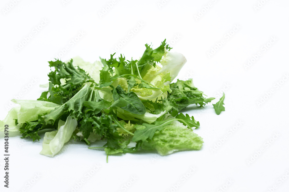 Mix of salads on a white background
Mix of salads on a white background
