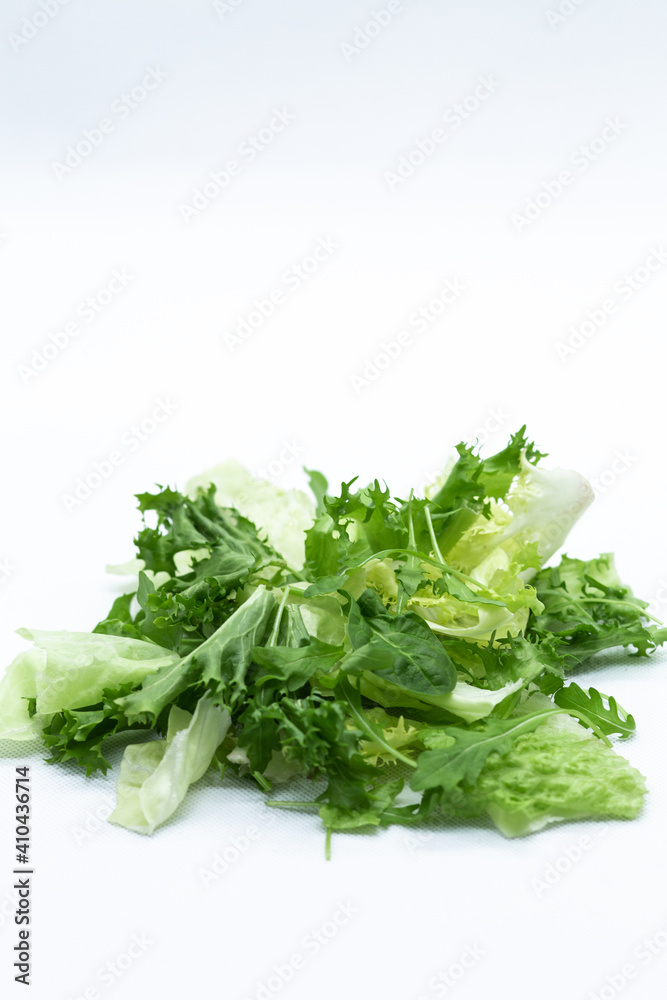Mix of salads on a white background
Mix of salads on a white background