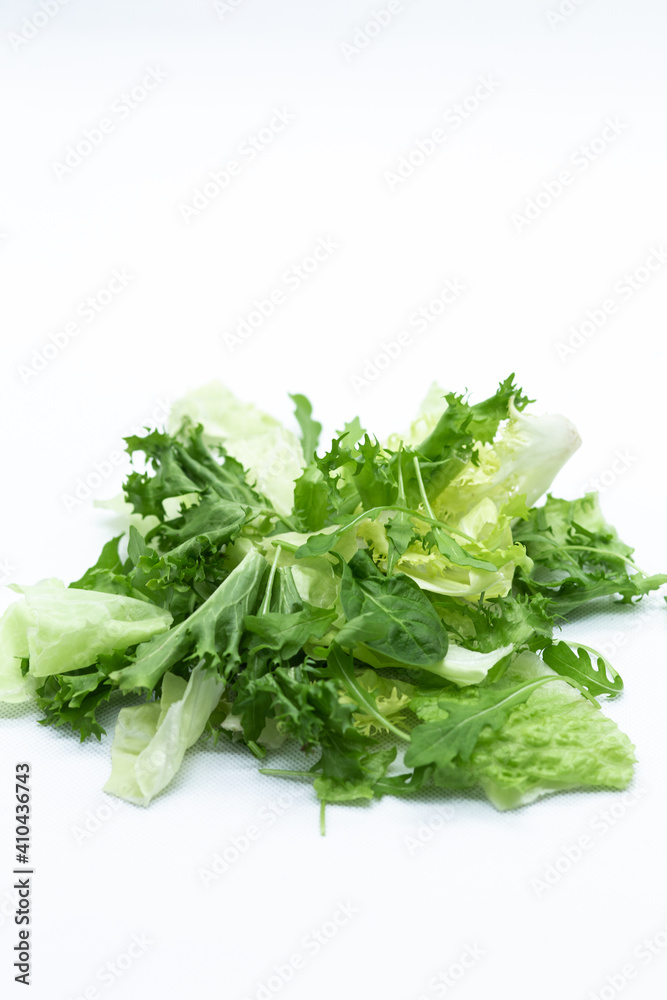 Mix of salads on a white background
Mix of salads on a white background