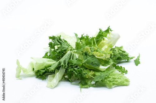 Mix of salads on a white background

