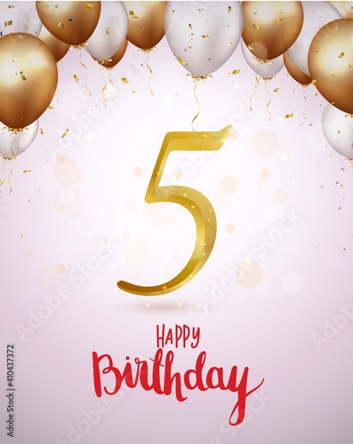 Happy birthday celebrations with number and balloons