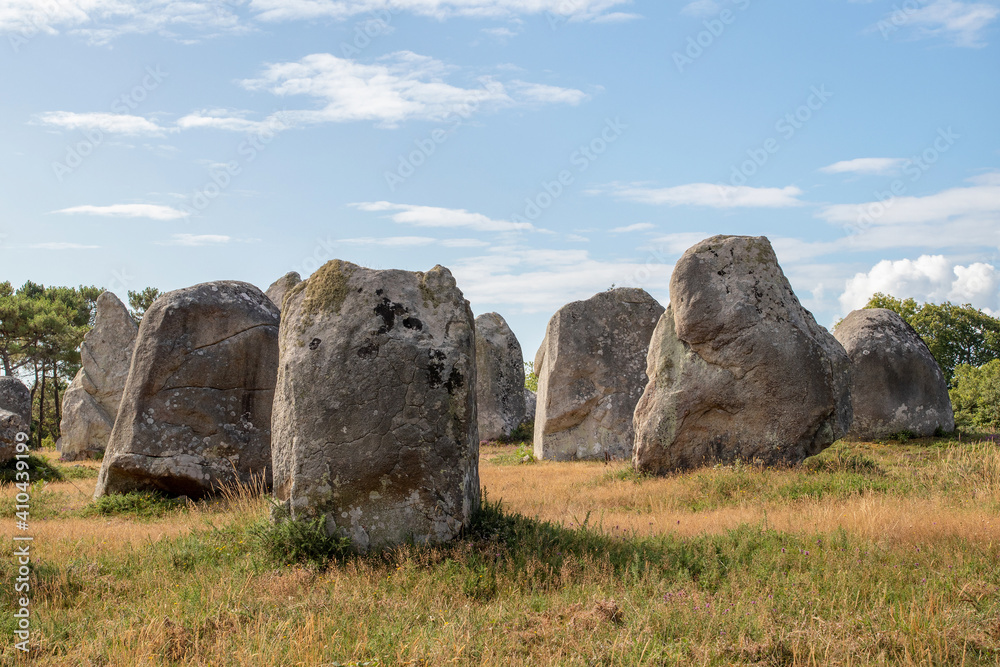 Carnac stones - Alignments of Kermario - rows of menhirs in Brittany