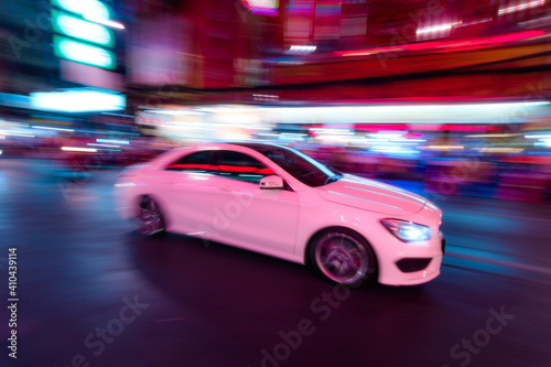 fast blur background use slow shutter speed and panning on night © Nattharat