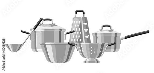 Illustration with kitchen utensils.