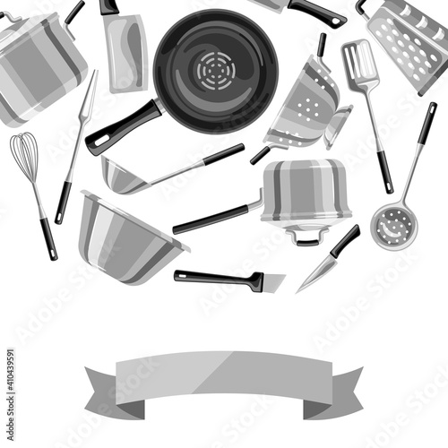 Background with kitchen utensils.