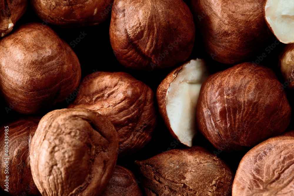 Close up of Hazelnut kernels - Food Frame Background, macro detailed close up. Close up of Hazelnut kernels - Food Frame Background, macro detailed close up.