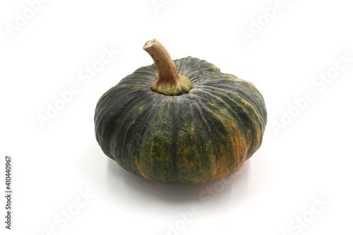 green pumpkin on white background © wachira