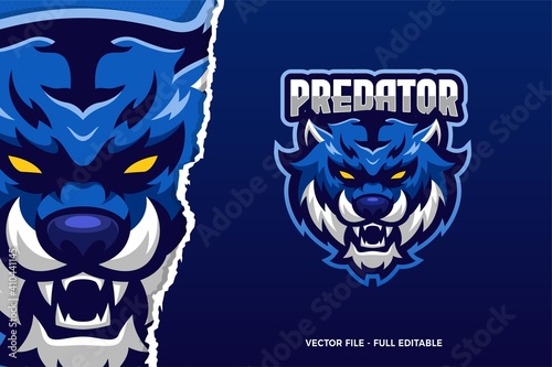 Blue Tiger E-sport Game Logo Template