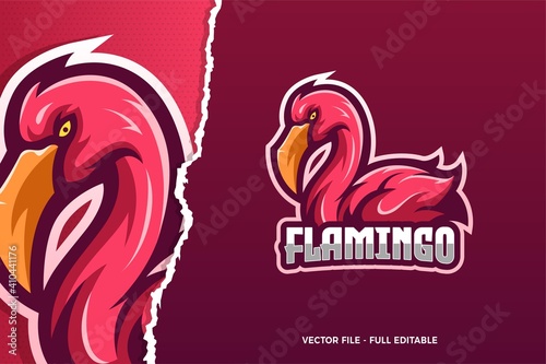 Flamingo E-sport Game Logo Template