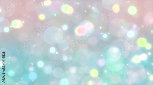 Pastel color loop material. Colorful sphere with glittering rainbow color.