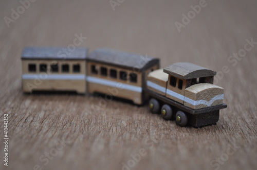 Close up creative shots of small wooden plane models handcrafted from wood, around 3cm X 2cm in size photo