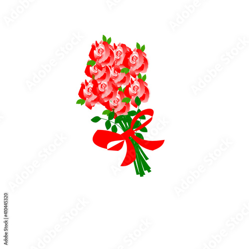 Mazzo di rose rosse con fiocco