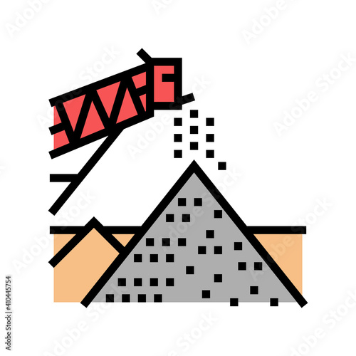 loading stone machine tower color icon vector. loading stone machine tower sign. isolated symbol illustration
