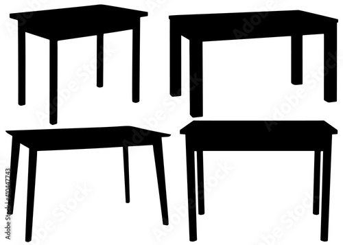 Rectangular kitchen tables in a set.