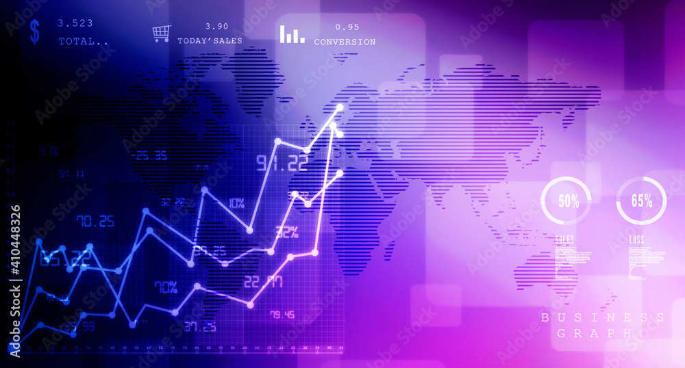 2d rendering Stock market online business concept. business Graph 2d rendering Stock market online business concept. business Graph