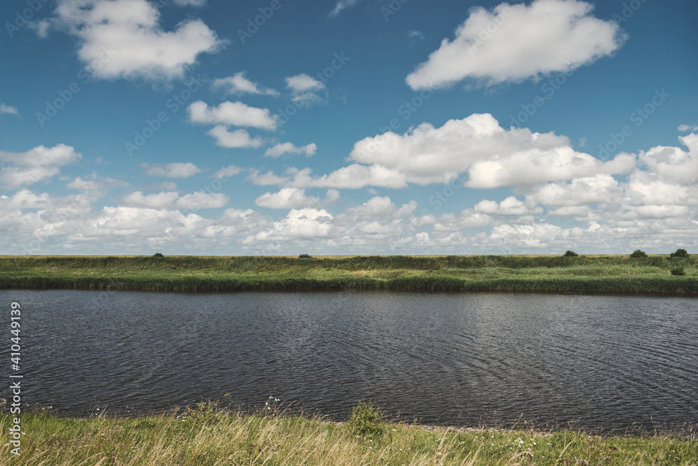 Landscape on the Leyhoerner-Sieltief by Greetsiel