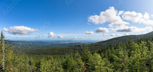 Panoramic view of Giant mountains in Poland