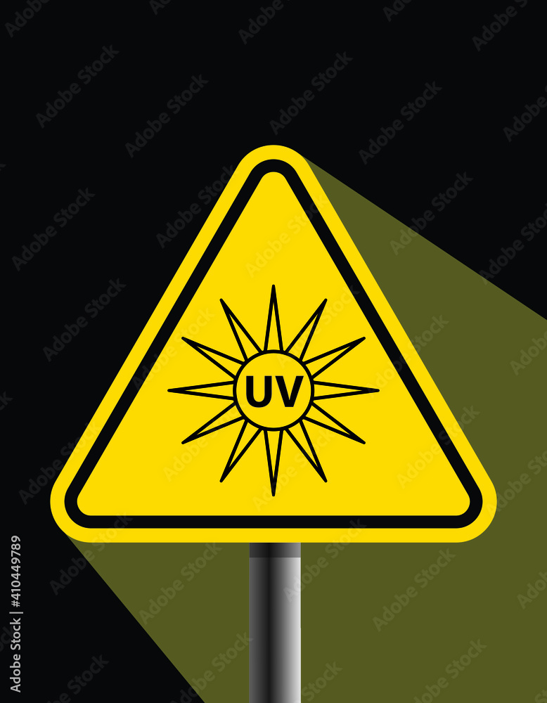 uv hazard caution road sign, vector illustration uv hazard caution road sign, vector illustration