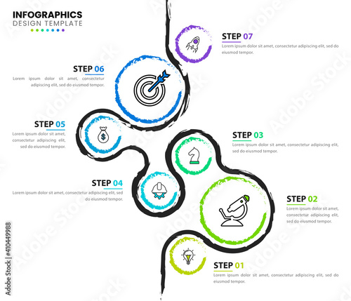 Infographic design template. Creative concept with 7 steps