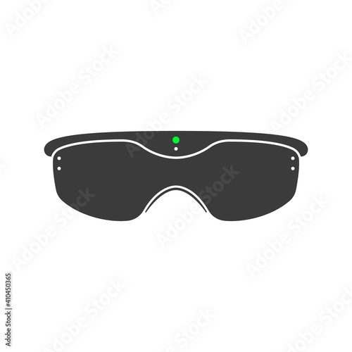 Vr glasses flat icon. Headset of virtual reality. Vr goggles device for computer game. Vector