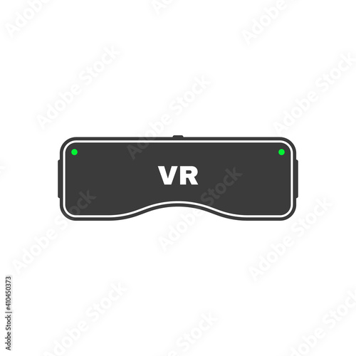 Vr glasses flat icon. Vr goggles device for computer game. Headset of virtual reality. Vector