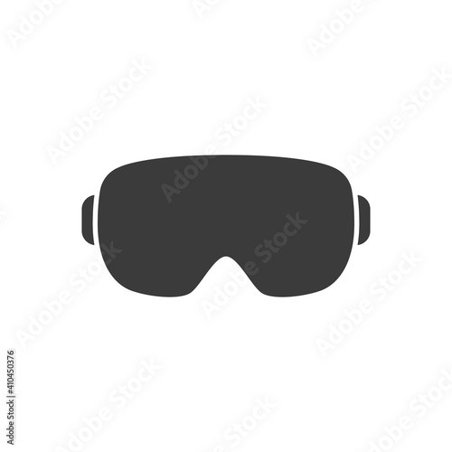Headset of virtual reality. Vr glasses flat icon. Vr goggles device for computer game. Vector