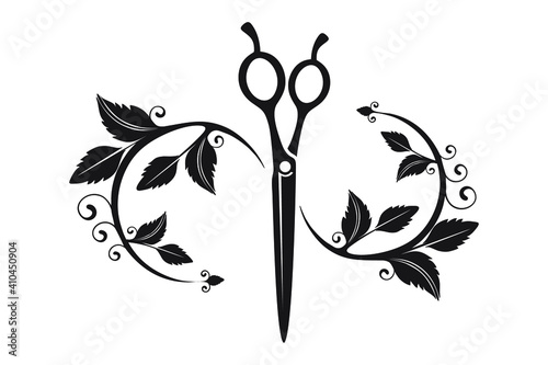 Hairdresser, Beauty salon logo. scissors sign vector illustration