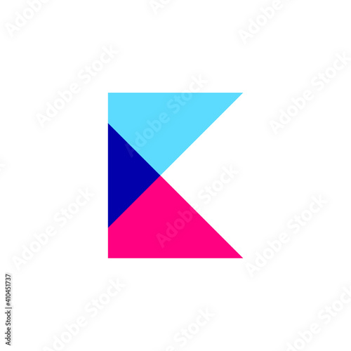 Modern abstract letter K with polygonal logo design concept vector